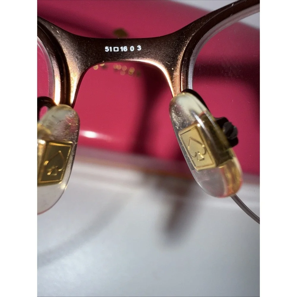 Kate Spade Valary PJW Authentic Copper Half Rim Eyeglass Frames 51-16-135 & Case